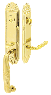 Solid Brass Ribbon and Reed Style Entryway Set (Polished Brass Finish)