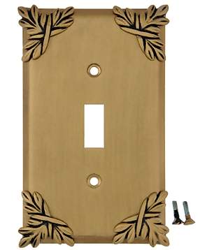 Ribbon & Reed Sonnet Leaf Wall Plate (Antique Brass Gold Finish)