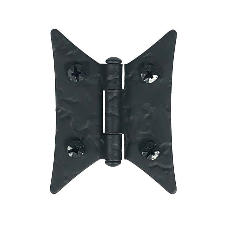 ACORN MANUFACTURING Cast Iron Hinges: Pair of Black Matte Iron Butterfly Hinges