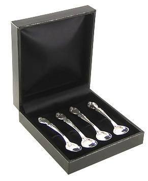 Salt Spoons - Set of 4 Sterling Silver Classic Pattern (Boxed)