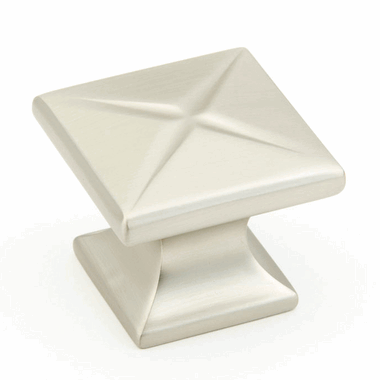 SCHAUB 1 3/8 Inch Northport Square Cabinet Knob (Brushed Nickel Finish)