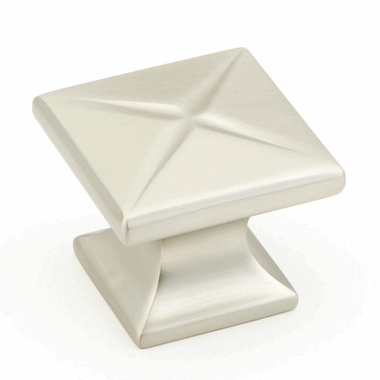 1 3/8 Inch Northport Square Cabinet Knob (Brushed Nickel Finish)