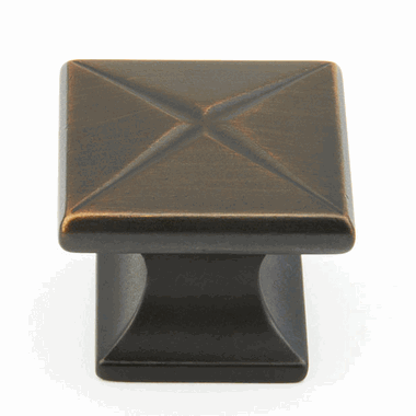 SCHAUB 1 3/8 Inch Northport Square Cabinet Knob (Ancient Bronze Finish)