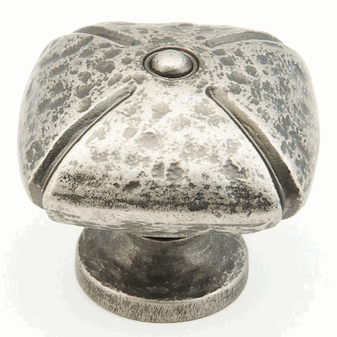 SCHAUB 1 1/2 Inch Siena Square Knob (Vibra Nickel Finish)