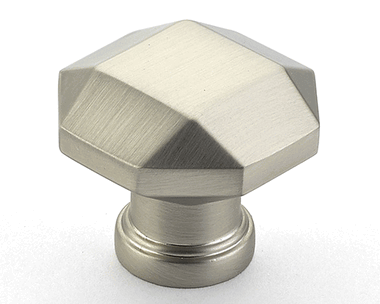 1 1/4 Inch Faceted Menlo Park Knob (Polished Nickel Finish)
