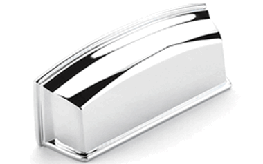 4 1/2 Inch (3 1/2 Inch c-c) Menlo Park Cup Pull (Polished Chrome Finish)