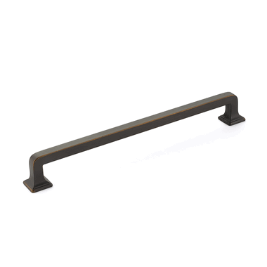 SCHAUB 8 1/2 Inch (8 Inch c-c) Menlo Park Pull (Ancient Bronze Finish)