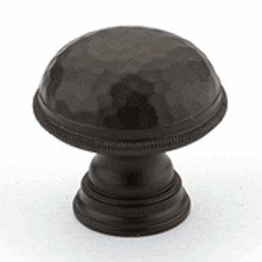 1 1/4 Inch Atherton Hammered Round Knob (Oil Rubbed Bronze Finish) SCHAUB