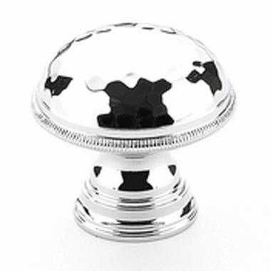 1 1/4 Inch Atherton Hammered Round Knob (Polished Chrome Finish) SCHAUB