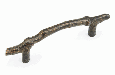 6 Inch (4 Inch c-c) Mountain Branch Pull (Ancient Bronze Finish)