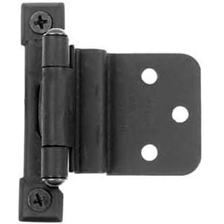 Self Closing Cast Iron Butt Hinge: No Mortise Pair of Black Matte Iron Hinges (3/8 Inch Inset)