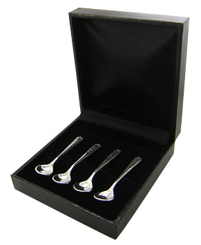 Set of 4 Salt Spoons - Silversmith Style Stylish Sterling Salt Spoon