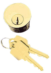 Solid Brass 1 1/4 Inch Lock Cylinder With Key (Polished Brass Finish)