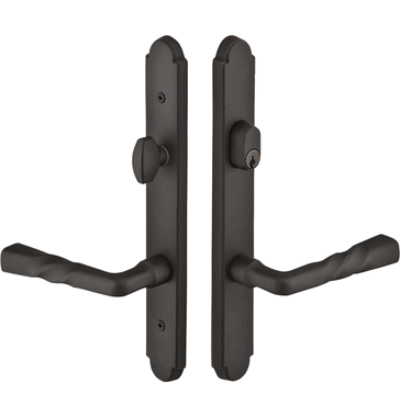 Solid Brass Arched Keyed Style Multi Point Lock Trim (Matte Black Finish)