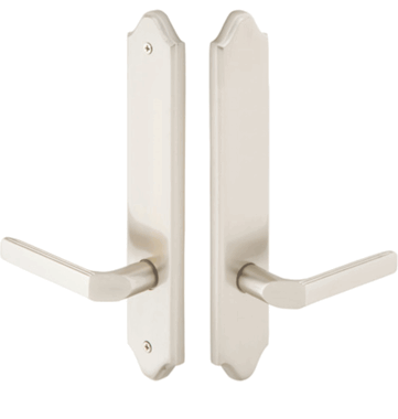 Solid Brass Concord Style Dummy Pair Multi Point Lock Trim (Brushed Nickel Finish)