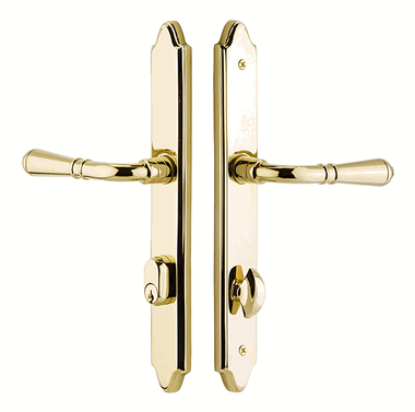 Solid Brass Concord Style Stretto Passage Turino Lever Entryway Set (Polished Brass Finish)