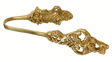Solid Brass Curtain Tie Back - Baroque Style (Polished Brass Finish)
