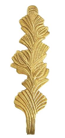 Solid Brass Curtain Tie Back - Oriental Leaves Style (Polished Brass Finish)