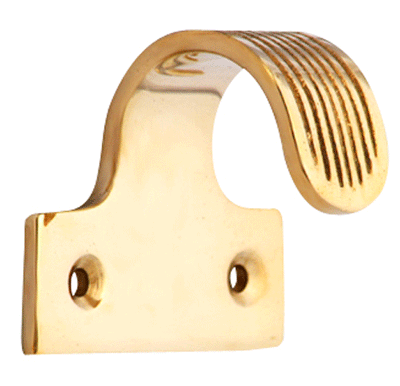 Solid Brass Grooved Sash Lift (Lacquered Brass Finish)