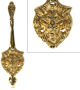 Traditional Solid Brass Lion Head Coat Hook (Polished Brass Finish)