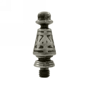 1 7/16 Inch Solid Brass Ornate Hinge Finial  (Antique Nickel Finish)
