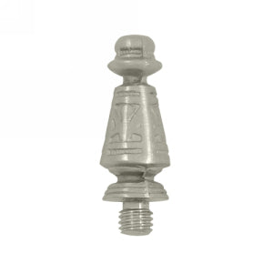 1 7/16 Inch Solid Brass Ornate Hinge Finial (Brushed Nickel Finish)