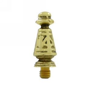 DELTANA 1 7/16 Inch Solid Brass Ornate Hinge Finial (Polished Brass Finish)