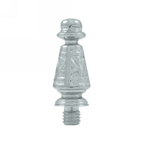 1 7/16 Inch Solid Brass Ornate Hinge Finial (Polished Chrome Finish)