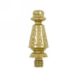 DELTANA 1 7/16 Inch Solid Brass Ornate Hinge Finial PVD Polished Brass Finish