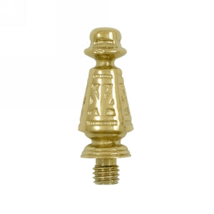 1 7/16 Inch Solid Brass Ornate Hinge Finial PVD Polished Brass Finish