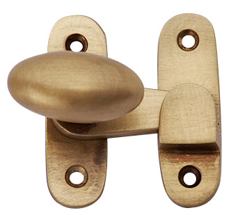 Traditional Solid Brass Oval Knob Latch Set (Antique Brass Finish)