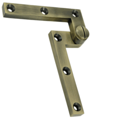 DELTANA 4 3/8 x 5/8 x 1 7/8 Inch Solid Brass Pivot Hinge (Antique Brass Finish)