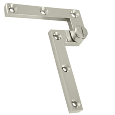 DELTANA 4 3/8 x 5/8 x 1 7/8 Inch Solid Brass Pivot Hinge (Polished Nickel Finish)