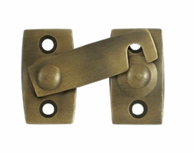 1 3/8 Inch Solid Brass Shutter Bar Door Latch (Antique Brass Finish)