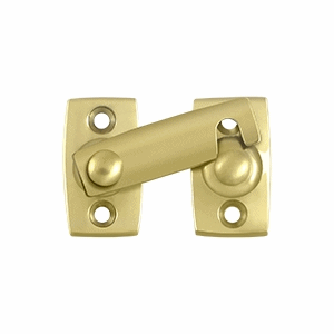 DELTANA 1 3/8 Inch Solid Brass Shutter Bar Door Latch (Polished Brass Finish)