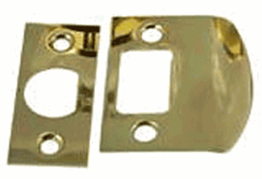 Solid Brass Standard Strike Plate and Face Plate (Polished Brass Finish)