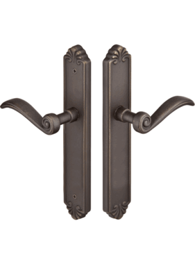 Solid Brass Tuscany Style Dummy Pair Multi Point Lock Trim (Medium Bronze Finish)