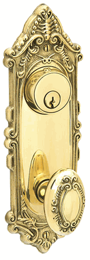 Solid Brass Victorian Keyed Style Passage Entryway Set (Polished Brass Finish)