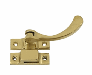 4 1/2 Inch Solid Brass Window Lock Casement Fastener (Polished Brass Finish)
