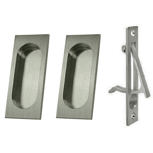 DELTANA Square Style Single Pocket Passage Style Door Set (Brushed Chrome Finish)