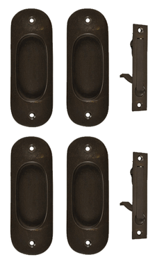Traditional Oval Pattern Double Pocket Passage Style Door Set (Oil Rubbed Bronze)