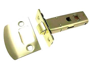 Tubular Style Latch Mechanism in Polished Brass for Fluted Style Glass Doorknob Sets